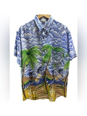HAWAIIAN PRINT SHORT SLEEVED SHIRT COLOURFUL MENS SZ XXL
